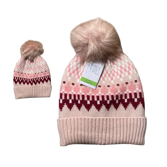 Time And Tru Fair Isle Cherry Blossom Beanie - Picture 5 of 5